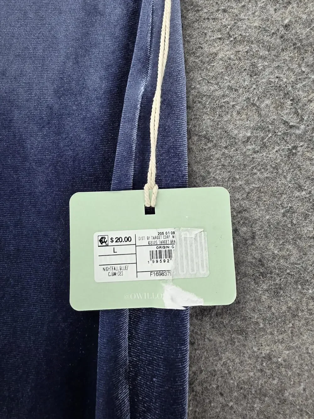 Owillo Pants Girls L Blue Sweatpants Velour Flare Pull On Stretch 26.5 In